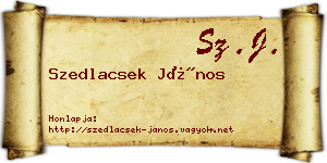 Szedlacsek János névjegykártya