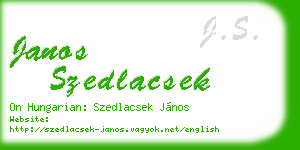 janos szedlacsek business card