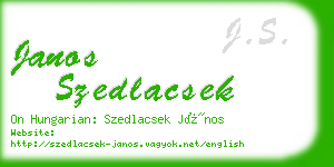 janos szedlacsek business card